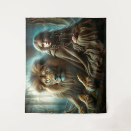 Tapiz Chica con león