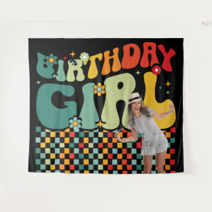 Tapiz Chica Cumpleañera Fondo de Foto Estrella de los 90