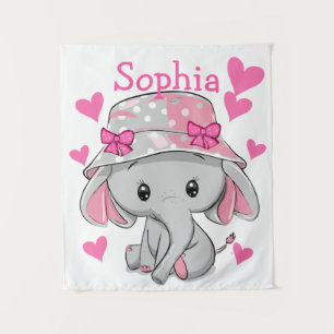 Tapiz Chica Cute Baby Elephant