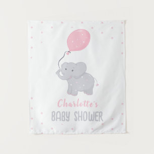 Tapiz Chica de Baby Shower Cute Elephant