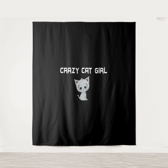 Tapiz Chica de gato loco (Anverso)