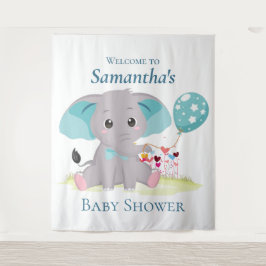 Tapiz Chica de globo elefante Baby Shower Backups