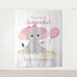 Tapiz Chica de globo elefante Baby Shower Backups
