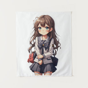 Tapiz Chica de la escuela japonesa de anime