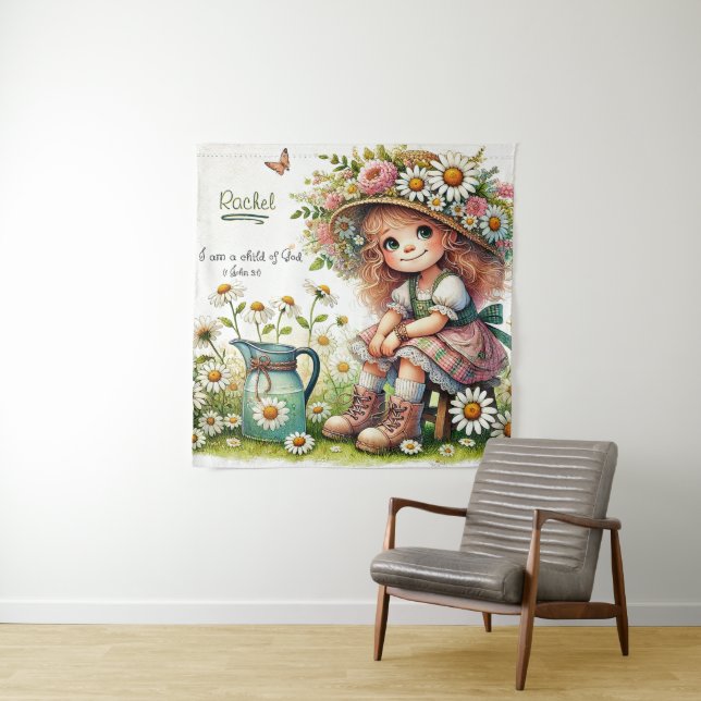 Tapiz Chica de la margarita de Dios (In situ)