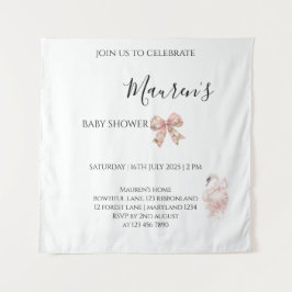 Tapiz Chica de lazo rosa Baby Shower