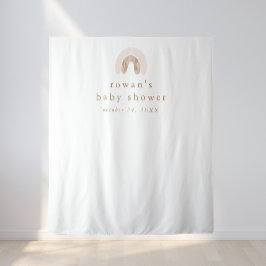 Tapiz CHICA de ROWAN Pink Boho Rainbow Baby Shower fondo