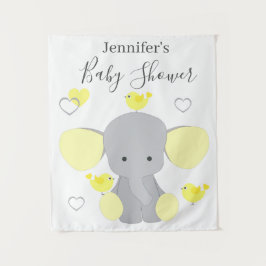 Tapiz Chica elefante amarillo Baby Shower fondo