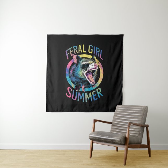 Tapiz Chica Feral Summer Opossum Tye Raccoon (In situ)