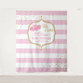 Tapiz Chica fiesta de bebé de bailarina con tutú rosa