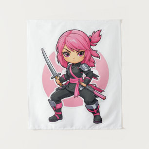 Tapiz Chica Ninja Rosa