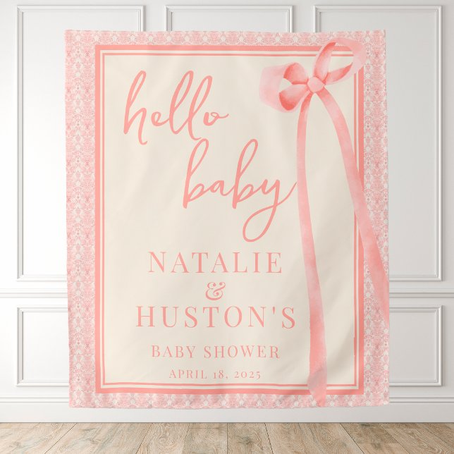 Tapiz Chica Suave Floral Romántica Rubor Rosa Lazo Coque (Subido por el creador)