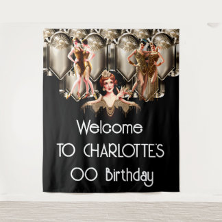 Tapiz Chicas de Flapper 1920 tema del Art Deco Great Gat