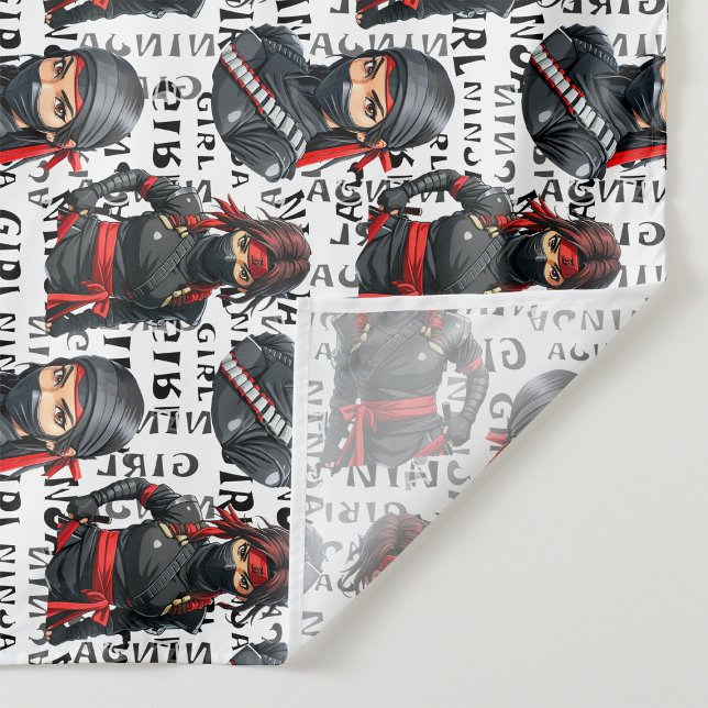 Tapiz Chicas Ninja Anime con diseño de patrón de texto (Subido por el creador)