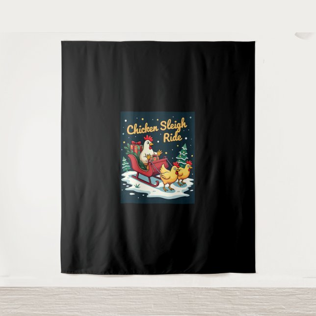 Tapiz Chicken Sleigh Ride (Anverso)