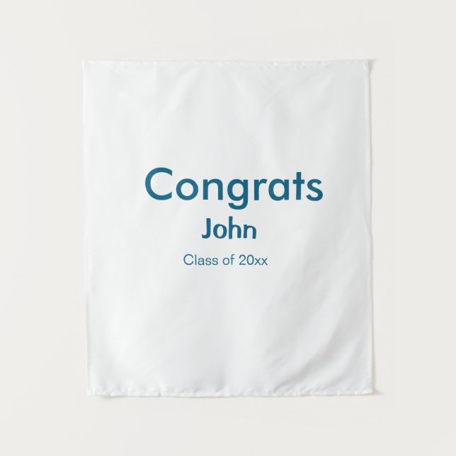 Tapiz chico graduado agregar nombre felicitaciones fecha (Anverso)