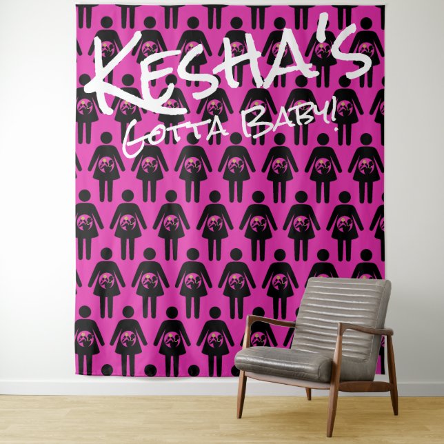 Tapiz Chico Hip Hop Baño|Icono Embarazada Foto de Fondo (In situ)