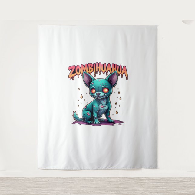 Tapiz Chihuahua Chi Chichi Chiwawa Zombie Dog Halloween (Anverso)