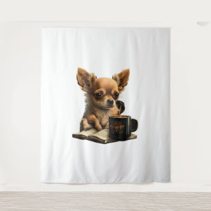 Tapiz Chihuahua libro de lectura de té para café