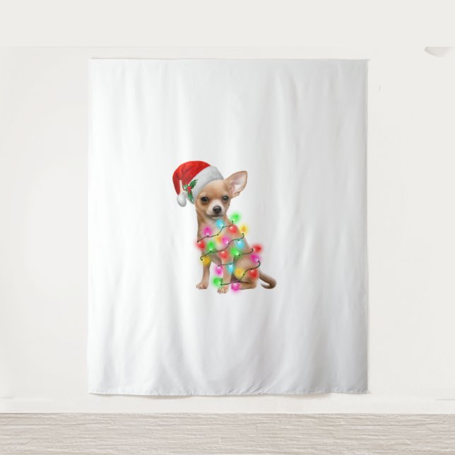 Tapiz Chihuahua Perros Árboles Navidades Dulces Regalos  (Anverso)
