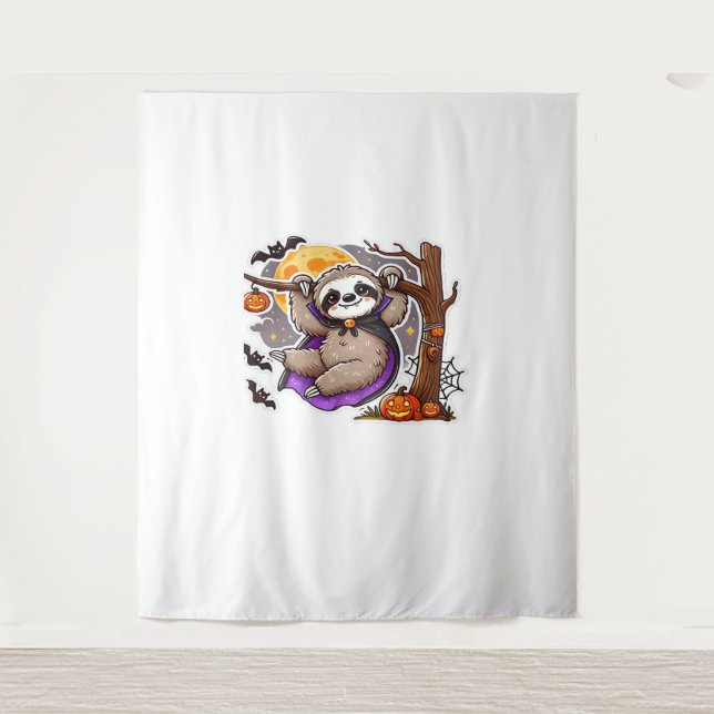 Tapiz Chill Thrills Halloween Sloth T-Shirt sobredimensi (Anverso)