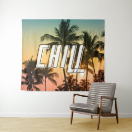 Tapiz Chill Tropical Sunset Beach Palm Tree
