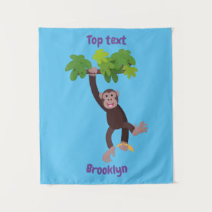 Tapiz Chimpancé lindo en personalizado colgante de la ju