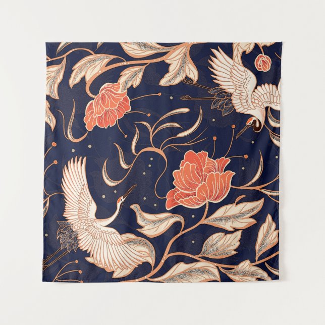 Tapiz Chinese ancient style beautiful petals (Anverso)