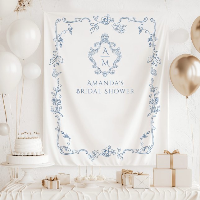 Tapiz Chinoiserie floral Toile escudo Bridal (Subido por el creador)