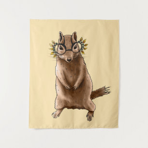 Tapiz Chipmunk Cute Rodent Animal Hippie