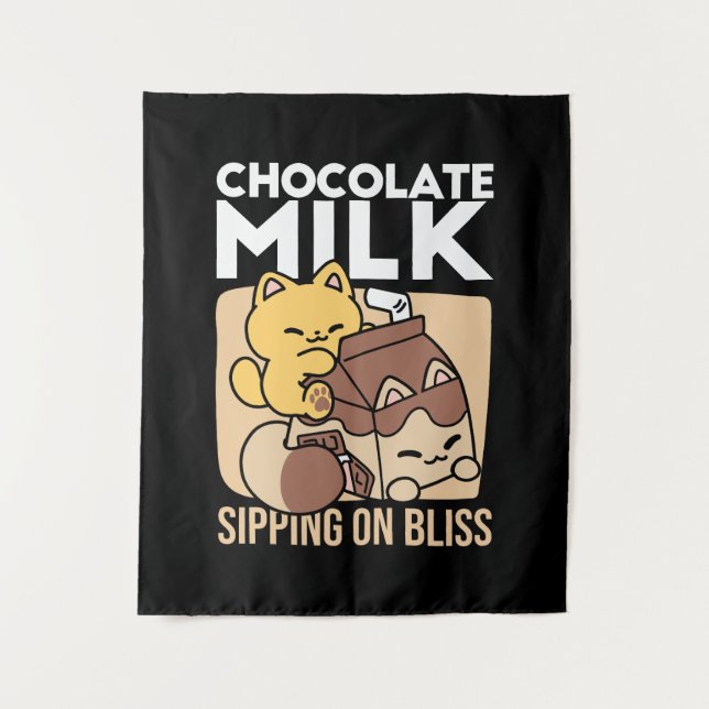 Tapiz Chocolate Milk Sipping on Bliss – Kawaii Cat Food  (Anverso)