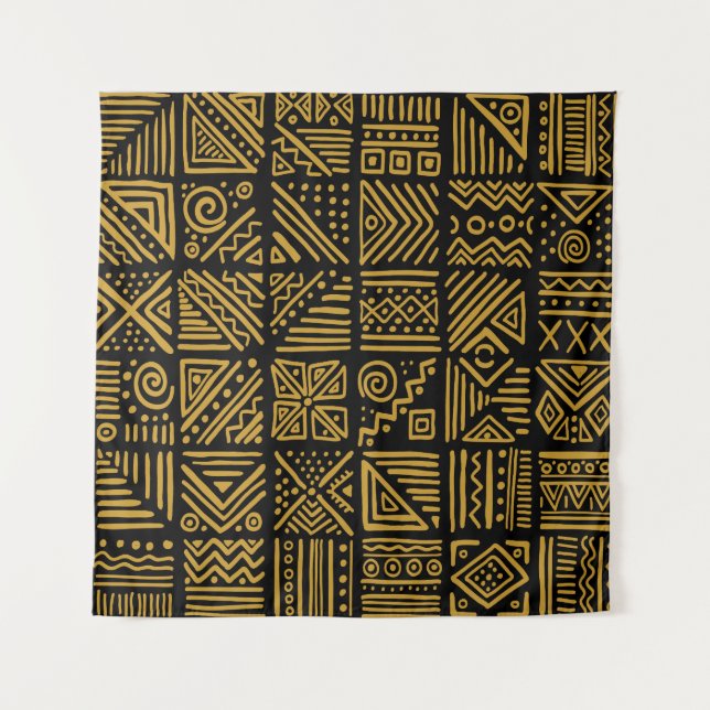 Tapiz Choque africano: etnia tribal sin costuras. (Anverso)