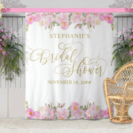 Tapiz Chorro Dorado Rosa Floral Bridal Shower
