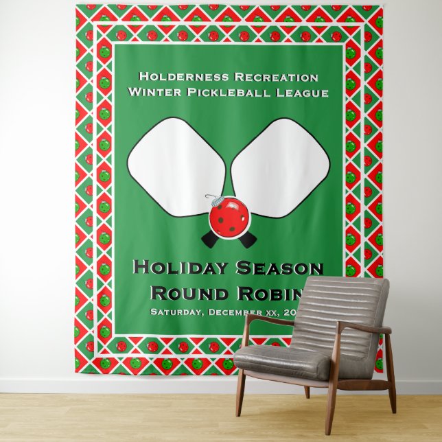 Tapiz Christmas Pickleball Party Personalize Photo Booth (In situ)