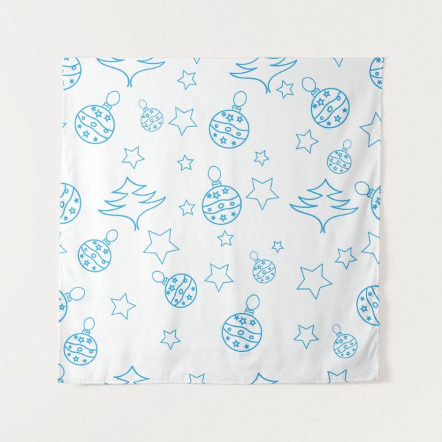 Tapiz Christmas tree,  stars and balls - simple seamless (Anverso)