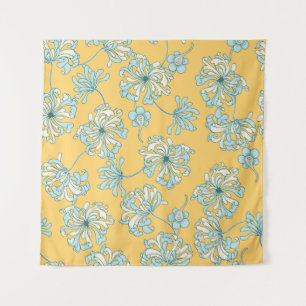 Tapiz Chrysanthemum Flowers vintage Pat sin foco