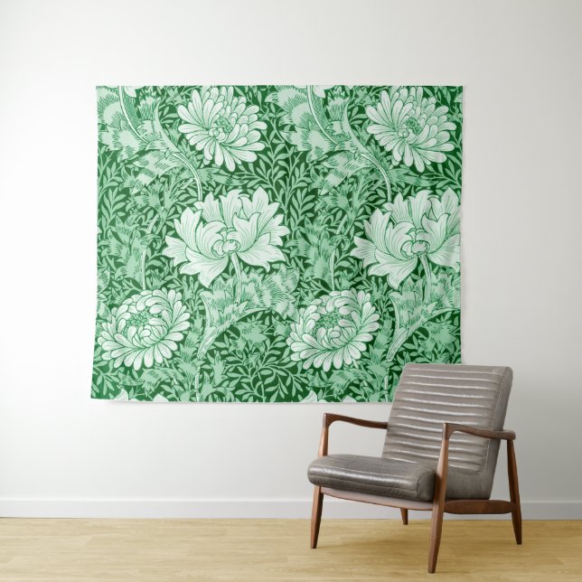 Tapiz Chrysanthemum Green, William Morris (In situ (horizontal))