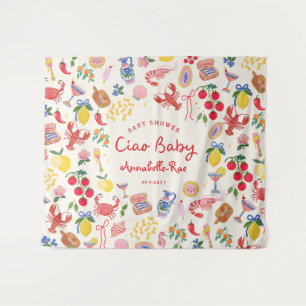 Tapiz Ciao Baby Baby Shower Personalizado Italiano
