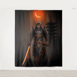 Tapiz Ciberpunk Samurai Futurista Guerrero