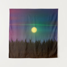 Cielo de la noche del campo de trigo y aceite de l
