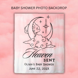 Tapiz Cielo Enviado Rosa Luna Estrellas Baby Shower 