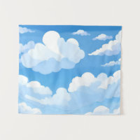 Cielo Lleno de Nubes | Pintura de Cielo Azul Acuar