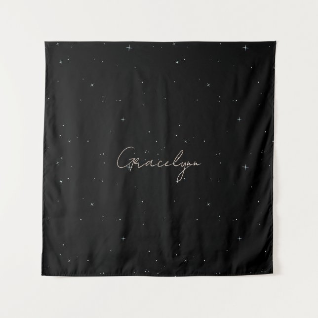 Tapiz Cielo nocturno oscuro estrellado (Anverso)