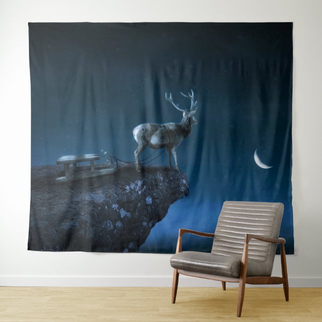 Tapiz ciervo a la luz de la luna (In situ (horizontal))
