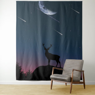 Tapiz ciervo a la luz de la luna