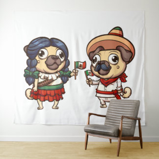 Tapiz Cinco De Mayo Pugs