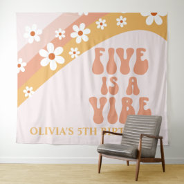 Tapiz Cinco es un Ambiente Festivo Pancarta de cumpleaño