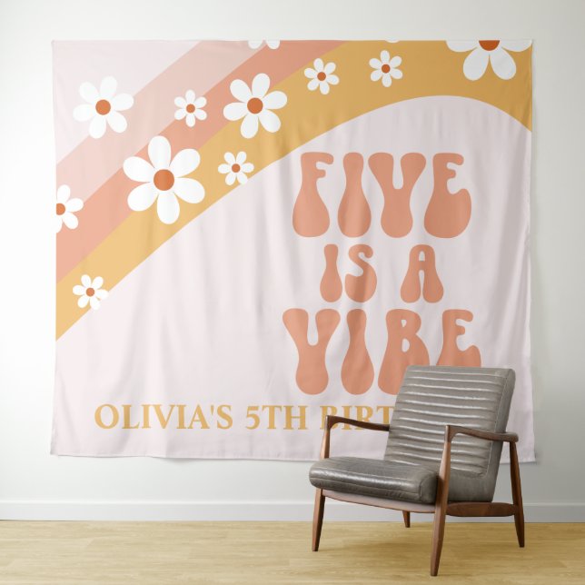 Tapiz Cinco es una Vibra Genial Banner de cumpleaños núm (In situ (horizontal))