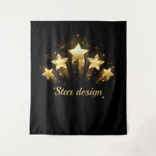 Tapiz Cinco estrellas de oro sobre negro