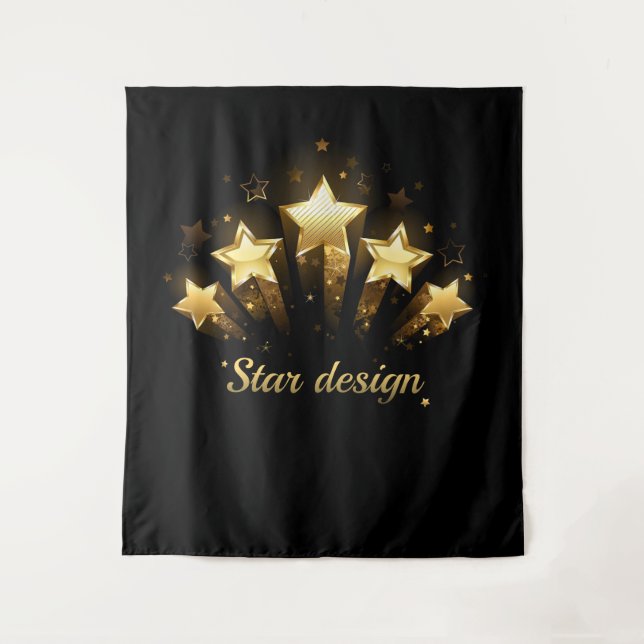 Tapiz Cinco estrellas de oro sobre negro (Anverso)